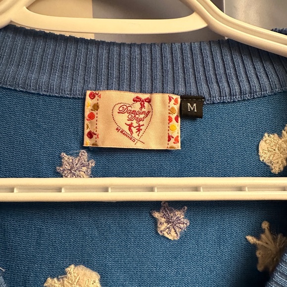 Retro pinup snowflake cardigan cropped blue festive vintage - Picture 5 of 8